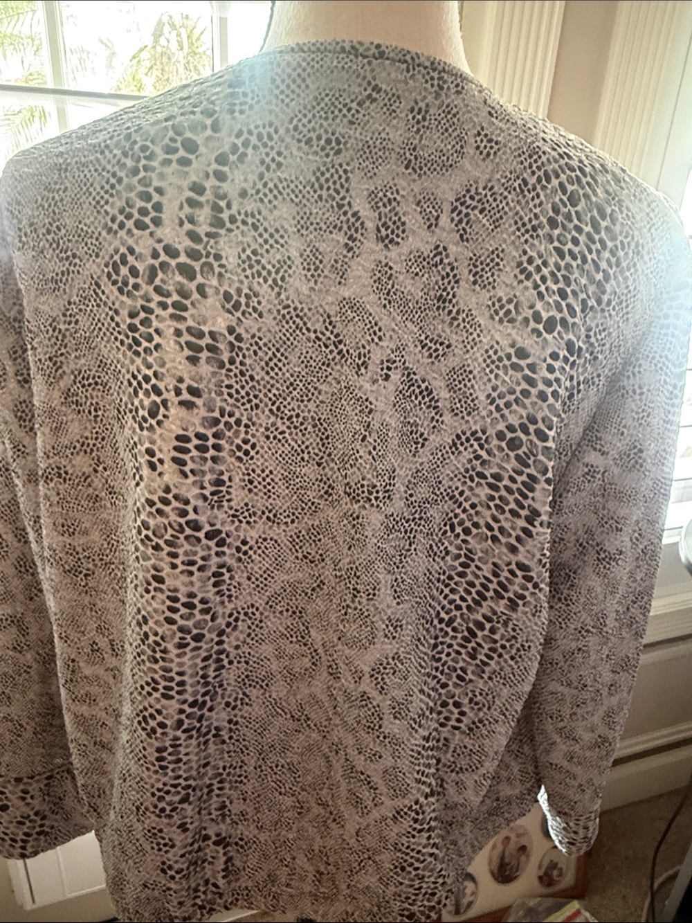 Chico's Neutral Snake-Print jacket in Gray and Black
